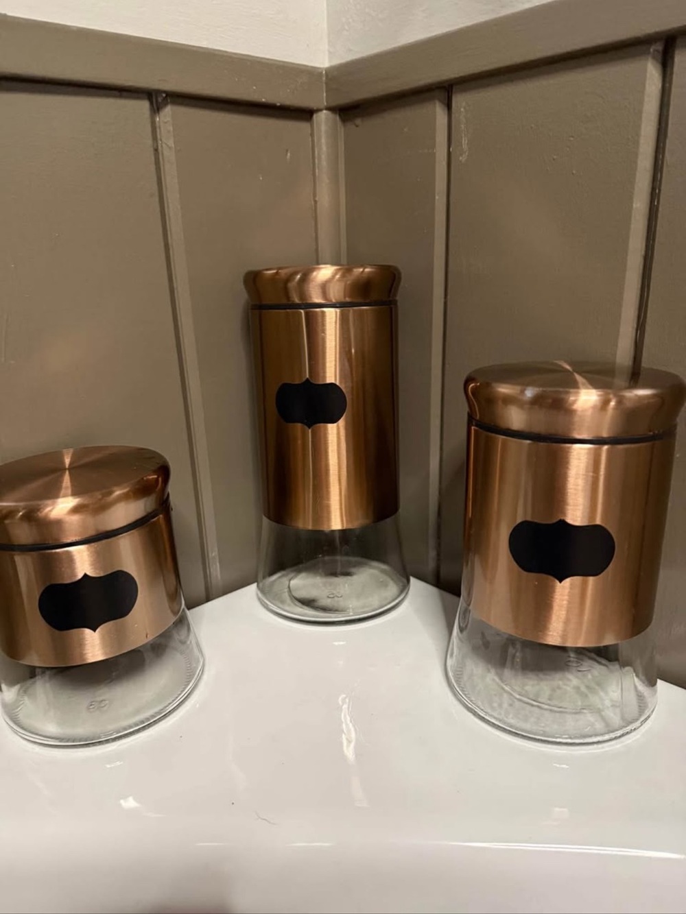 Target Copper-Tone Glass Canister Set with Chalkboard Labels